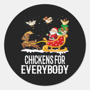 Kippen voor iedereen Grappige kerst kippen Wo Ronde Sticker