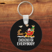 Kippen voor iedereen Grappige kerst kippen Wo Sleutelhanger (Voorkant)