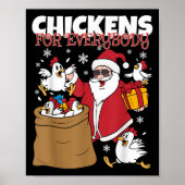 Kippen voor iedereen Grappige kerst kippenvrouw Poster (Voorkant)
