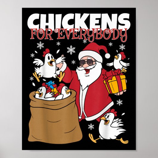Kippen voor iedereen Grappige kerst kippenvrouw Poster (Voorkant)