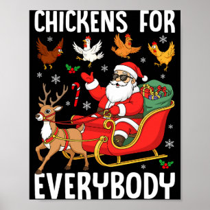 Kippen Voor Iedereen Kerstman Kippenboer Comfort Poster