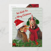 Kippen willen je een prettige kerst feestdagenkaart (Voorkant / Achterkant)