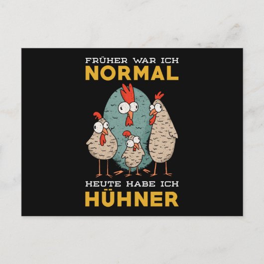 Kippen zeggen schimnij briefkaart (Voorkant)