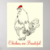 Kippen zijn mooie, grappige kraakkunst. poster (Voorkant)