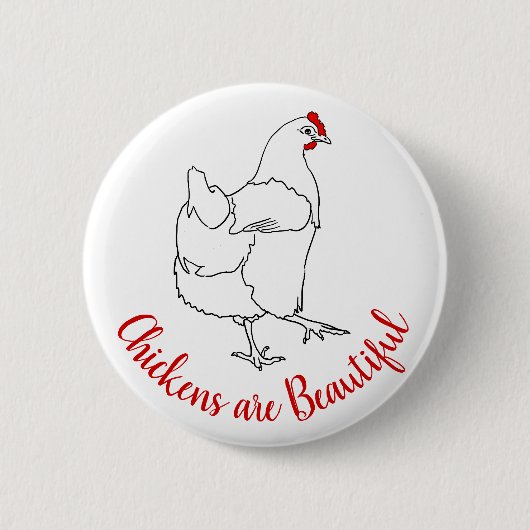 Kippen zijn prachtige Cute Funny Dansende Hen Art Ronde Button 5,7 Cm (Voorkant)