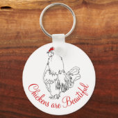 Kippen zijn prachtige trekkerkunst sleutelhanger (Voorkant)