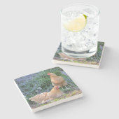 Kippen Zonnebaden Stenen Onderzetter (Zijkant)