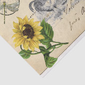  kippen Zonnebloem Briefkaart Weefpapier Tissuepapier (Detail)