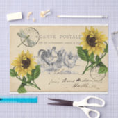  kippen Zonnebloem Briefkaart Weefpapier Tissuepapier (Craft)