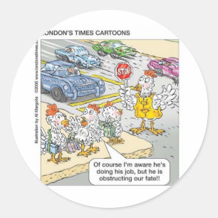 Kippenbarrières Grappige Cartoon Cadeaus & T-shirt Ronde Sticker