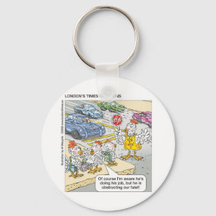 Kippenbarrières Grappige Cartoon Geschenken & T-sh Sleutelhanger