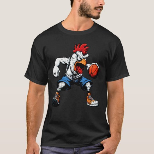Kippenbasketbalspeler T-shirt (Voorkant)