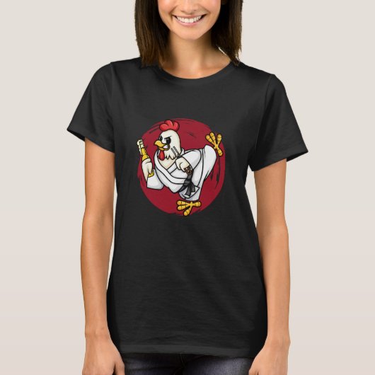 Kippenboer Karate BBQ T-shirt (Voorkant)