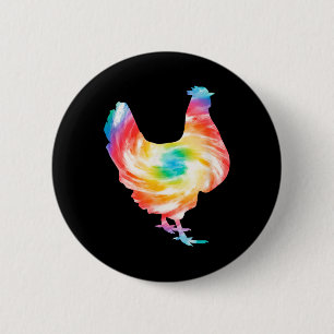 Kippenboer Kippenliefhebber Boerderij Tie Dye Ronde Button 5,7 Cm