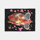 Kippenboer Valentijnsdag Hart Zangels Fleece Deken (Voorkant (Horizontaal))