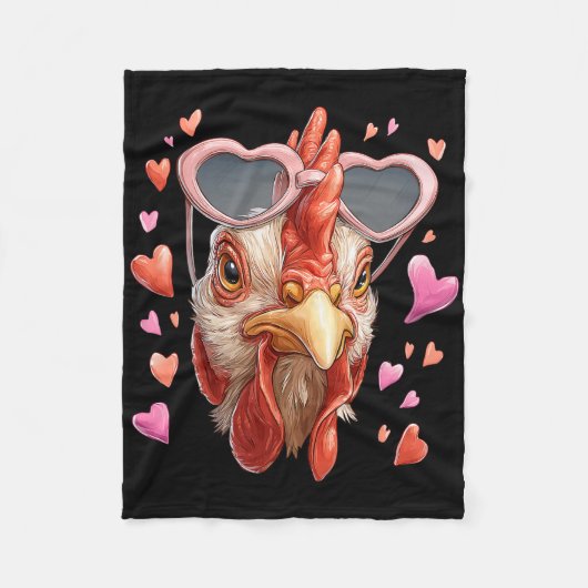 Kippenboer Valentijnsdag Hart Zangels Fleece Deken (Voorkant)