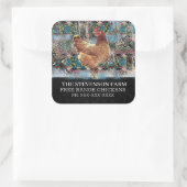 KippenBoerderij Broiler Vlees Vogels Vrij bereik W Vierkante Sticker (Tas)