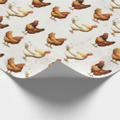 Kippenboerderij Hen Grunge  Vogelland Cadeaupapier (Hoek)