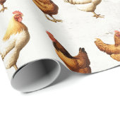 Kippenboerderij Hen Grunge  Vogelland Cadeaupapier (Rol Hoek)