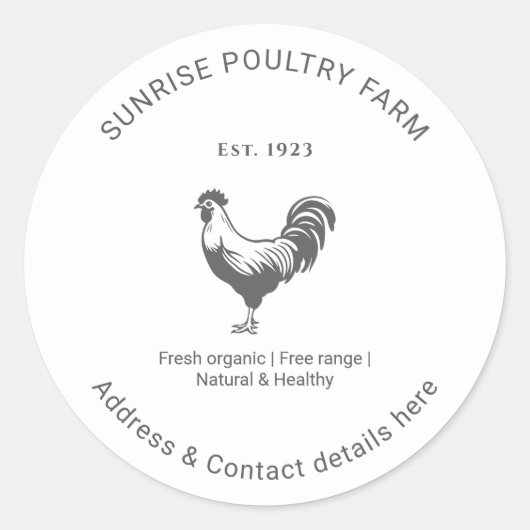 Kippenboerderij Ronde Sticker (Voorkant)