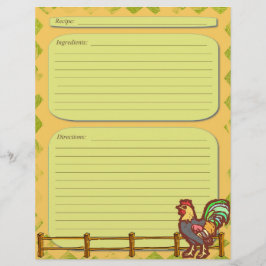Kippenboerderij thema recept pagina flyer