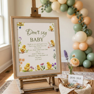 Kippenboerderij Zeg Niet Baby Baby Shower Spelbord Poster