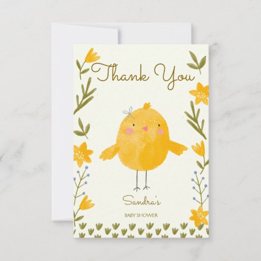 Kippenboerderijdieren grillig baby shower bedankkaart (Voorkant)