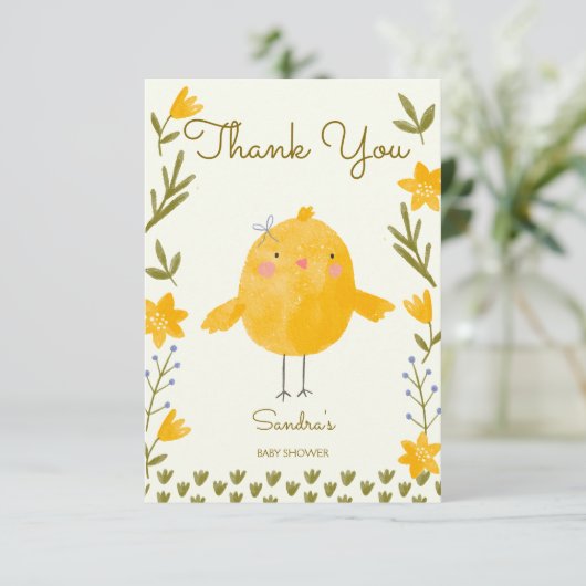 Kippenboerderijdieren grillig baby shower bedankkaart (Staand voorkant)