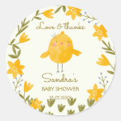 Kippenboerderijdieren grillig baby shower gunst ronde sticker (Voorkant)