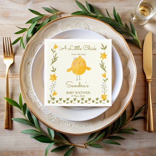 Kippenboerderijdieren grillig baby shower servet