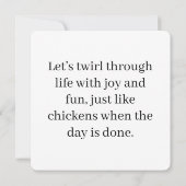 Kippendans Gala Kaart (Achterkant)