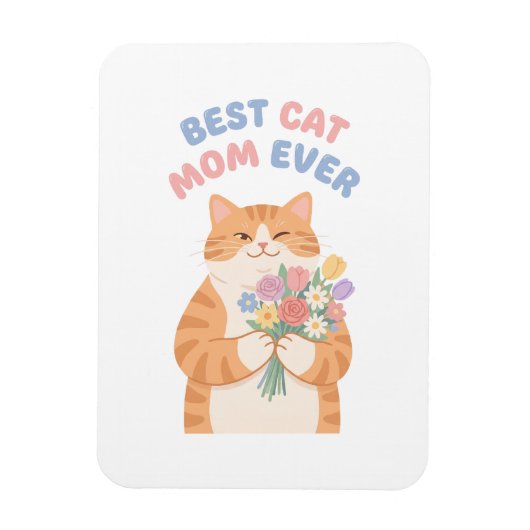 Kippende oranje tabby kat Moederdag Kunst Magneet (Verticaal)