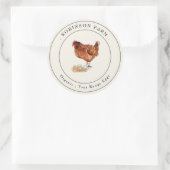  kippenei Boerderij Ronde Sticker (Tas)