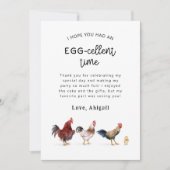 Kippenei-Cellent verjaardagsfeestje Bedankkaart (Voorkant)