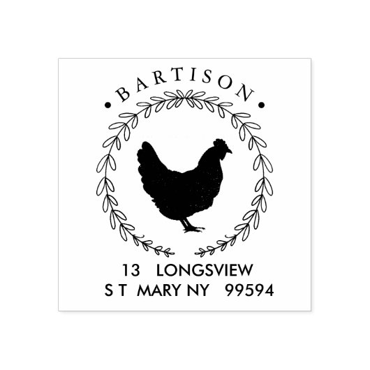 Kippeneieren bedrijf ADRES Rubberstempel (Afrduk)