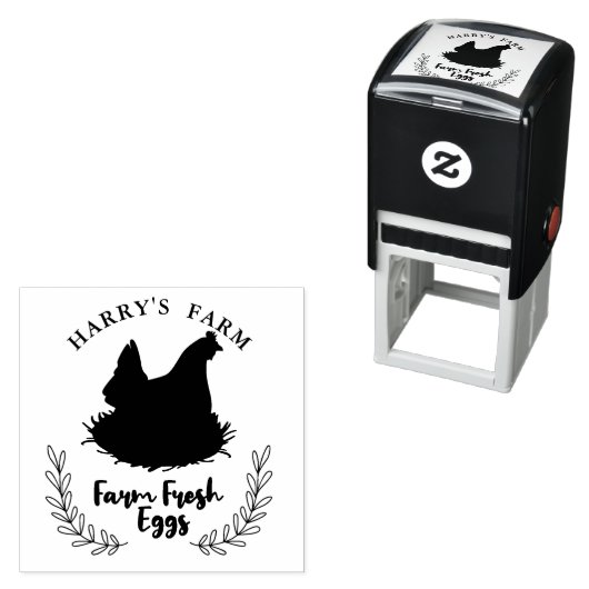 Kippeneieren Boerderij Fresh Eggs Thema Zelfinktende Stempel (In situ)