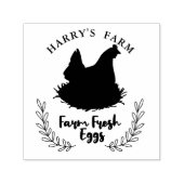 Kippeneieren Boerderij Fresh Eggs Thema Zelfinktende Stempel (Design)