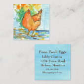 Kippeneieren Boerderij Verse eieren Vierkante Visitekaartje (Voorkant / Achterkant)