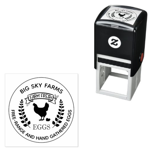 Kippeneieren Boerderij Verse eieren Zelfinkt Stemp Zelfinktende Stempel (In situ)