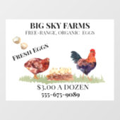 Kippeneieren Boerderij Waterverf te koop Raamsticker (Vel)