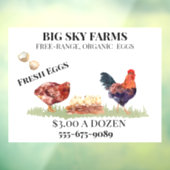 Kippeneieren Boerderij Waterverf te koop Raamsticker (Vel 3)