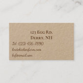 Kippeneieren en eieren voor verkopers op de markt  visitekaartje (Achterkant)