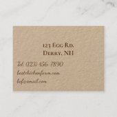 Kippeneieren en eieren voor verkopers op de markt  visitekaartje (Achterkant)