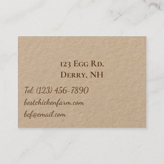 Kippeneieren en eieren voor verkopers op de markt  visitekaartje (Achterkant)