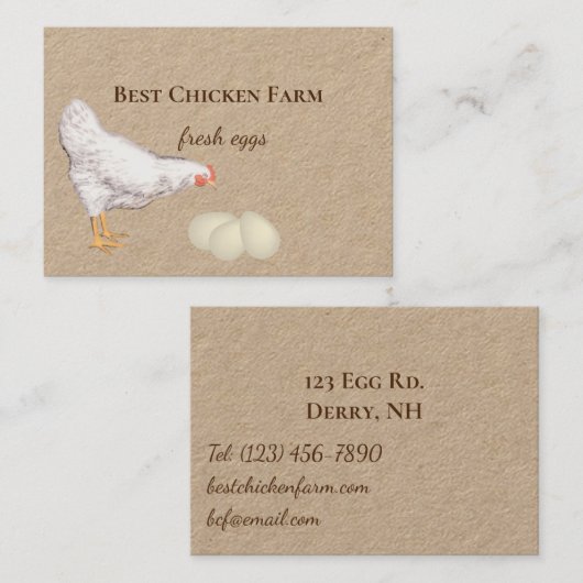 Kippeneieren en eieren voor verkopers op de markt  visitekaartje (Voorkant / Achterkant)
