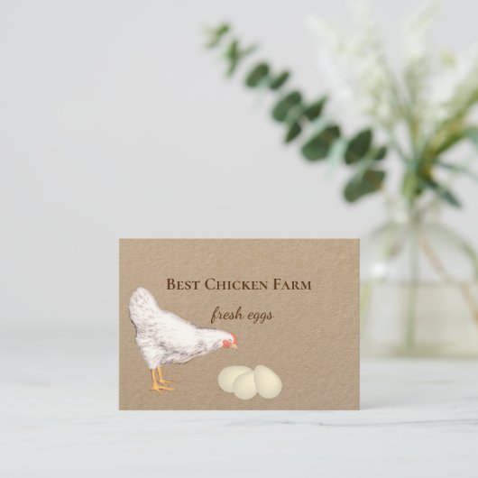 Kippeneieren en eieren voor verkopers op de markt  visitekaartje (Staand voorkant)