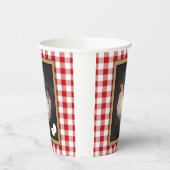Kippeneieren Rood en Wit Land Gingham Papieren Bekers (Links)