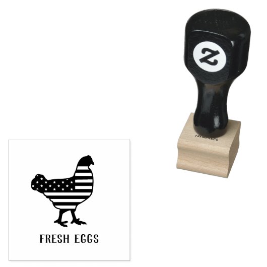 Kippeneieren | Verse eieren | Amerikaanse vlag Eie Rubberstempel (Gestempeld)