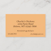 Kippeneierschuur Verse Boerderijen Friteuses Visitekaartje (Achterkant)