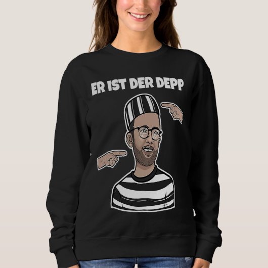Kippenfeest Bruidegom Hij is de Depp Mannen Trui (Voorkant)